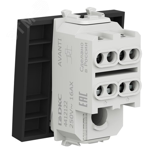 Инвертор одноклавишный модульный, Avanti, черный матовый, 2 модуля - фото 4