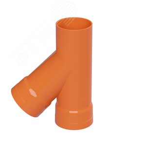 Тройник для двустенных труб 45 градусов D=90мм полипропилен - фото 1