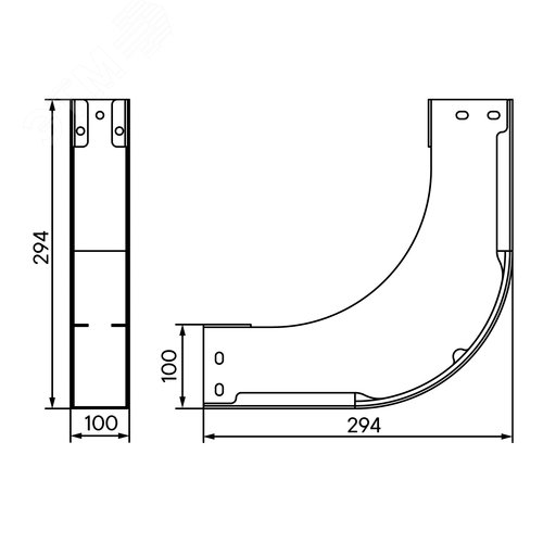 Угол вертикальный внутренний 90 градусов 100х100 1,2 мм горячеоцинкованный в комплекте крепежные элементы соединительные пластины - фото 2