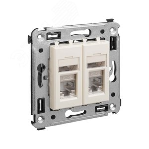 Avanti Розетка RJ-45 в стену, 5e двойная экранированная, ''Ванильная дымка'' - фото 2