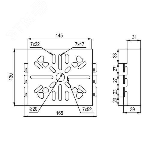Плата монтажная увеличенная 130Х145 неперфорированная - фото 2