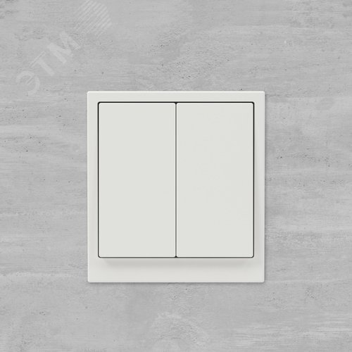 Переключатель двухклавишный, KANT, белый песок - фото 6