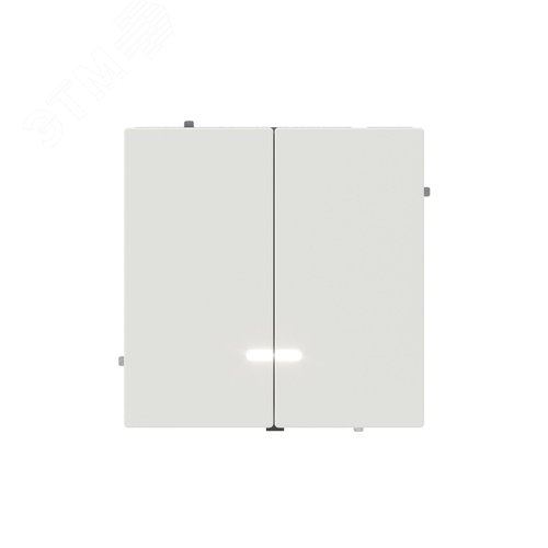 Выключатель двухклавишный с подсветкой, KANT, белый песок - фото 2