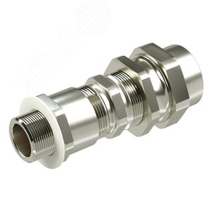 Взрывозащищенный кабельный ввод серии КАС для б онированного кабеля М20х1,5 d:5,8-12мм D:9-17мм. Присоединительная резьба GAS 3/4. Никелированная латунь IP66/IP68 - фото 1