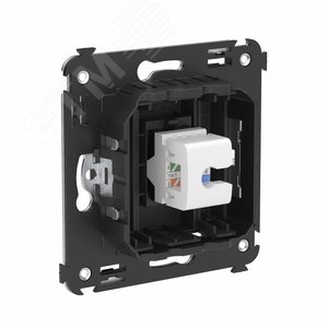 Avanti Компьютерная розетка RJ-45 без шторки в стену, кат.6А одинарная,  Черный матовый - фото 3