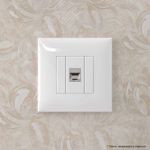 Avanti Компьютерная розетка RJ-45 без шторки в стену, кат.6А одинарная экранированная,  Белое облако - фото 5