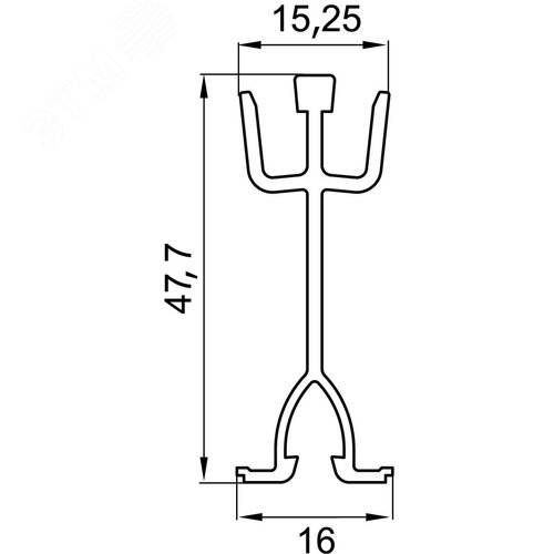 Разделитель для короба 140х50 мм несущий - фото 2