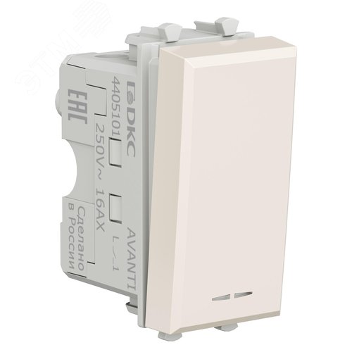 Выключатель модульный, Avanti, ванильная дымка, 1 модуль - фото 2