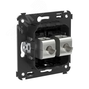 Avanti Компьютерная розетка RJ-45 без шторки в стену, кат.5e двойная экранированная,  Черный квадрат - фото 3