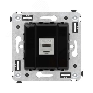 Avanti Компьютерная розетка RJ-45 без шторки в стену, кат.5e одинарная экранированная,  Черный квадрат - фото 1