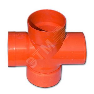 Соединение крестообразное для двустенных труб 90 градусов диаметр 125мм полипропилен - фото 1