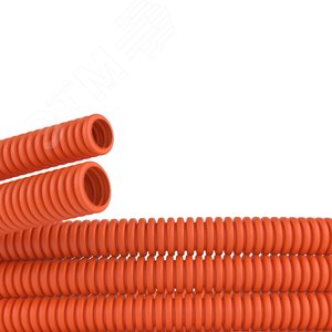 Труба гофрированная ПНД 20мм без протяжки легкая оранжевая (100м)
