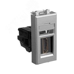 HDMI розетка модульная, тип А-А, Avanti, закаленная сталь, 1 модуль - фото 2