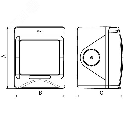 Avanti Коробка для настенного монтажа  IP55 серая 2 модуля - фото 7
