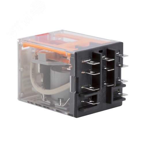 Реле миниатюрное силовое, 3CO, коммутируемый ток 16 А, AgSnO, напряжение 115V AC, опция – тест-кнопка+светодиод - фото 2