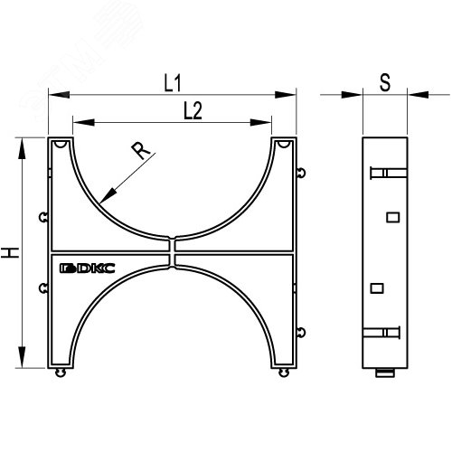 Держатель расстояния (кластер) 160мм для двустенныx труб одинарный - фото 2