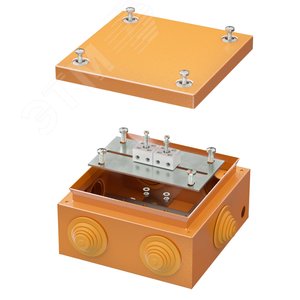 Коробка стальная FS с кабельными вводами и клеммниками  IP55 150х150х80мм 4р  450V 6A  4мм.кв.
