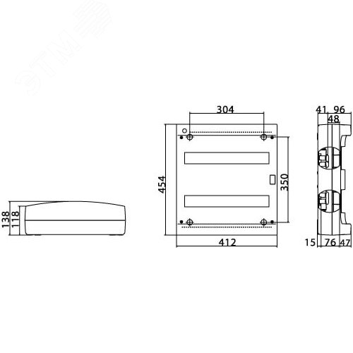 Щит распределительный навесной ЩРН-36 пластиковый без двери - фото 4