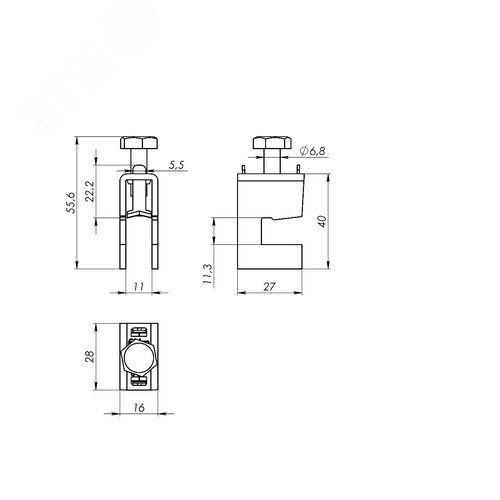 Клемма шинная 10 мм для кабеля 16-35 мм - фото 7