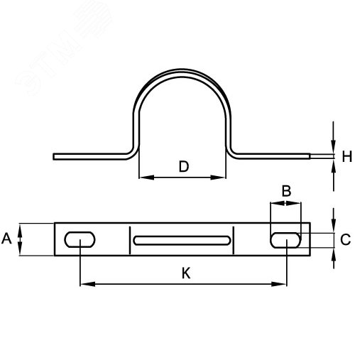 Держатель оцинкованный двусторонний 32мм - фото 2
