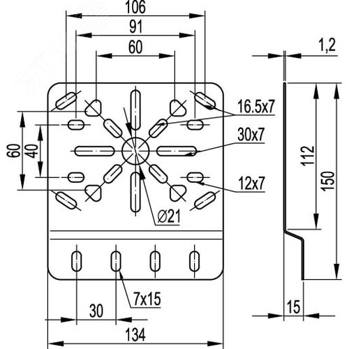 Пластина монтажная вертикальная цинк-ламельная - фото 2