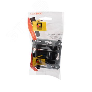 Avanti USB 3.0 розетка одинарная в стену, тип А-А, Черный квадрат - фото 5