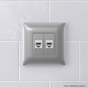 Avanti Компьютерная розетка RJ-45 без шторки в стену, кат.6А двойная,  Закаленная сталь - фото 5