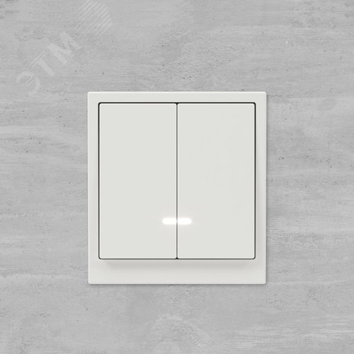 Переключатель двухклавишный с подсветкой, KANT, белый песок - фото 8