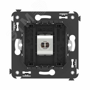 Avanti Компьютерная розетка RJ-45 без шторки в стену, кат.6А одинарная экранированная,  Черный матовый - фото 4