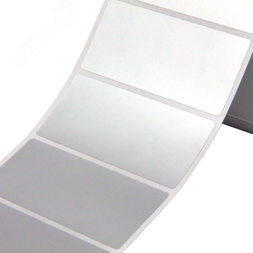 Этикетка в рулоне для ТТ печати, 30х15мм, из полиэстера с усиленным адгезивом, серебристый матовый, химстойкий, 1шт./ряд, 5тыс.шт./упак. - фото 1