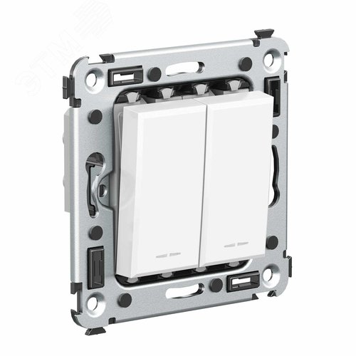 Avanti Инвертор двухклавишный в стену Белое облако(Переключатель сх. 7+7) - фото 2