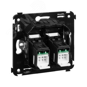 Avanti Розетка RJ-45 в стену, кат.6 двойная, ''Черный квадрат'' - фото 4