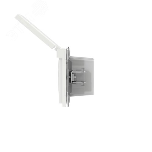 Розетка силовая, 2P+E, с з/ш, с крышкой, IP44, KANT, белая магнолия - фото 4