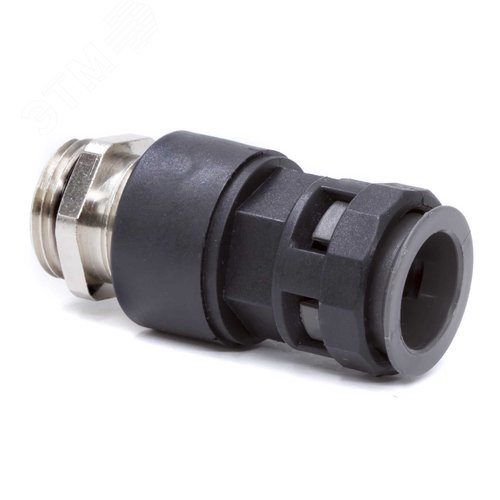 Муфта труба-коробка с герметичным уплотнением с   металлической резьбой IP68 DN12 мм М20х1,5        полиамид цвет черный - фото 1