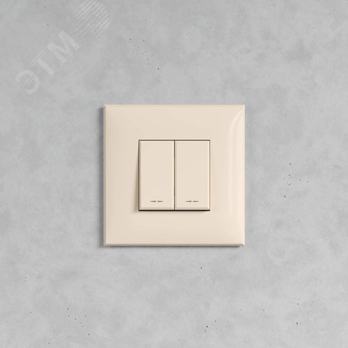 Avanti Кнопка двухклавишная в стену,Ванильная дым ка - фото 5