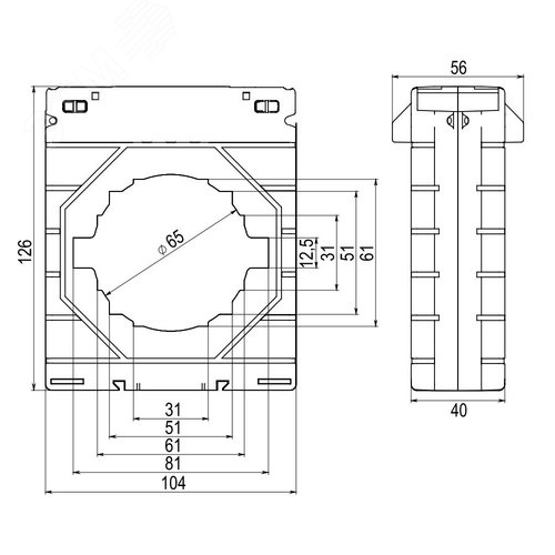 Трансформатор тока CT80 500/5А, класс точности 0.5, 5ВА - фото 2