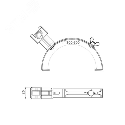 Зажим коньковый регулируемый с пластиковым держателем - фото 4
