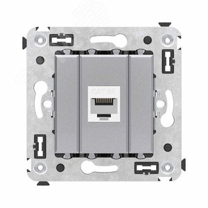 Avanti Компьютерная розетка RJ-45 без шторки в стену, кат.6А одинарная,  Закаленная сталь - фото 1