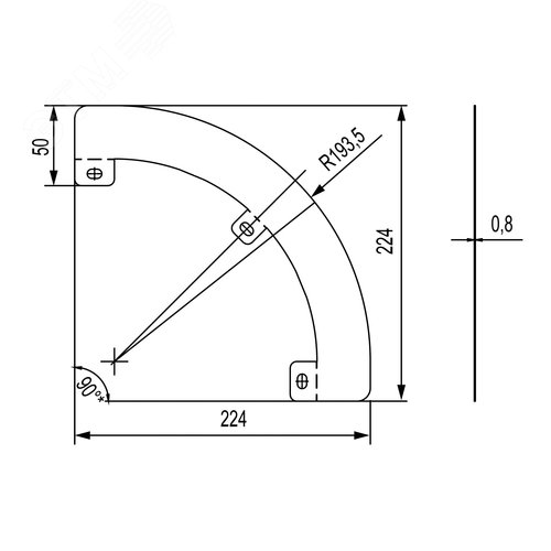 Перегородка SEP для углов CD 90 H50, в комплекте с крепежными элементами и необходимыми для монтажа - фото 2