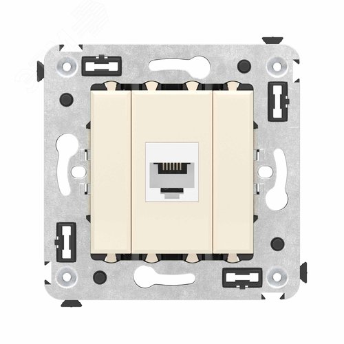 Avanti Телефонная розетка RJ-12 без шторки в стенуодин рная Ванильная дымка - фото 1