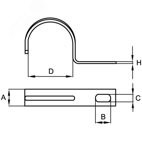 Держатель для труб 22 мм оцинкованный односторонний - фото 3