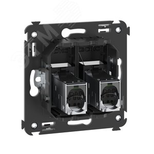 Компьютерная розетка RJ-45 в стену, кат.6 экранированная двойная,''Avanti'', ''Черный матовый'' - фото 3