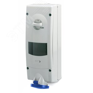 Розетка 2P+E 16А с УЗО 25А+АВ 16А IP44 настенная с механической блокировкой - фото 1