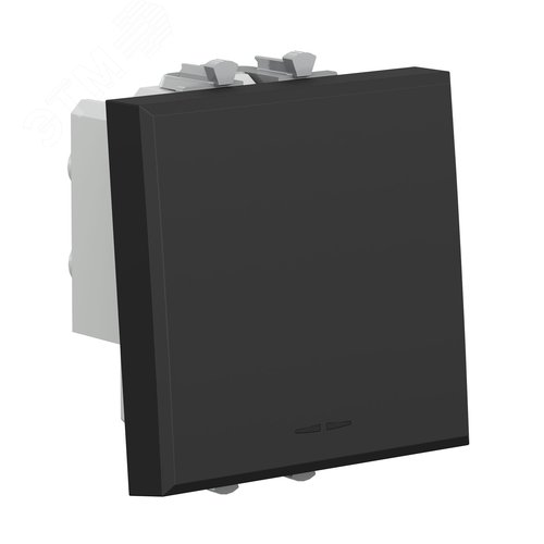 Avanti Выключатель двухполюсный одноклавишный модульный, , Черный матовый, 2 модуля - фото 2