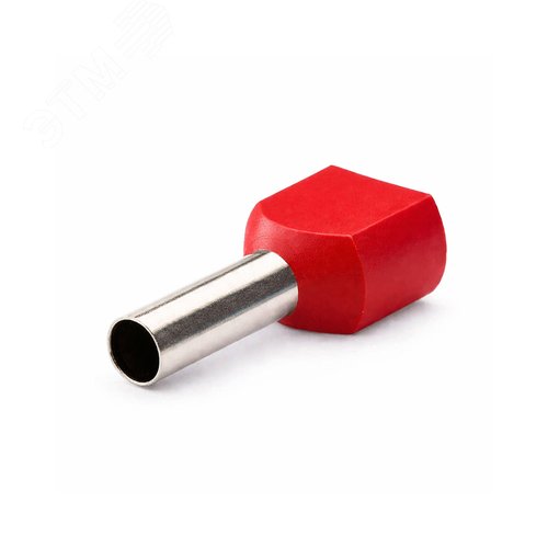 Наконечник-гильза двойная с изолированным фланцем для жилы сечением 1,5кв.мм,длина контактной части 18мм, красный (НШВИ2 1.5-18) - фото 2
