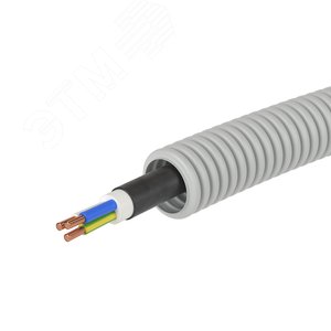 Электротруба ПВХ гибкая гофр. д.20мм, цвет серый, с кабелем ВВГнг(А)-LS3х1,5мм РЭК ГОСТ+, 100м 9L920100 DKC - 3