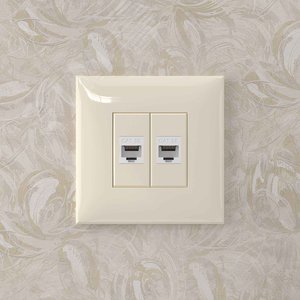 Avanti Компьютерная розетка RJ-45 без шторки в стену, кат.5е двойная,  Ванильная дымка - фото 5