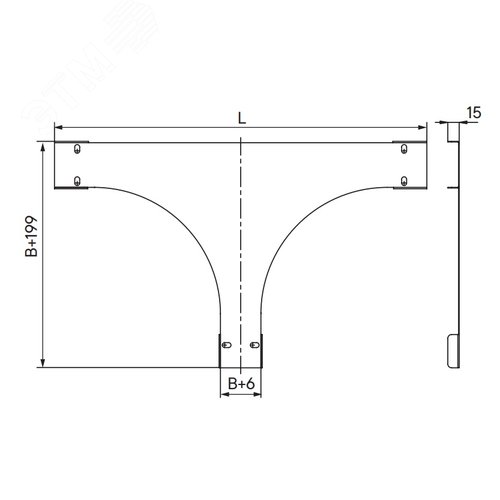 Крышка на ответвитель DPT Т-образный горизонтальный 500, в комплекте с крепежными элементами и соединительными пластинами, необходим - фото 2