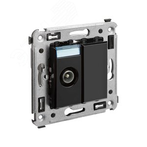 Avanti Розетка TV в стену, проходная, ''Черный квадрат'' - фото 2