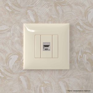 Avanti Компьютерная розетка RJ-45 без шторки в стену, кат.6А одинарная экранированная,  Ванильная дымка - фото 5